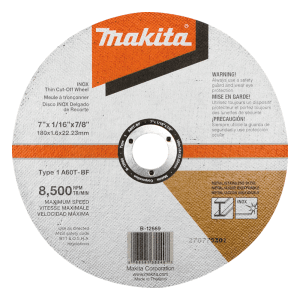 Disco De Corte Metal Plano 7" X 1/16 X 7/8 A60T-Bf. MAKITA - Imagen 1