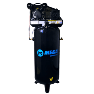Compresor de Aire 3HP Vertical de 60 Galones 135PSI 10.5CFM 100PSI 230V 1PH. MEGA POWERS