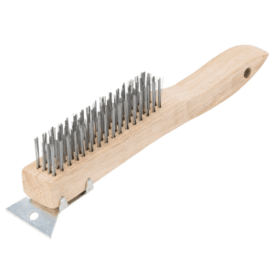 Cepillo Alambre de Acero 4H X 16H con Mango Madera y Raspador. PROSOURCE - Imagen 1