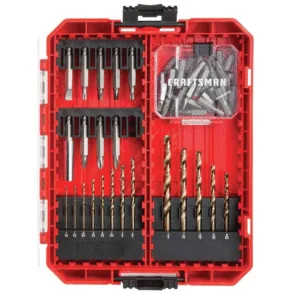 Punta Atornillador Mixto de 1/4 - Hexagonal y Brocas HSS de 1/16 A 1/4 con Juego de 53 Piezas. CRAFTSMAN