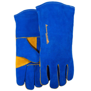 Guante de Cuero para Soldador Color Azul con Forro Interior de 13-1/2 Talla Largo. FORNEY IND.