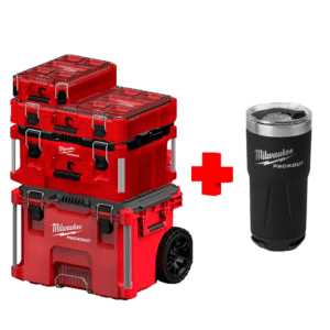 COMBO - MILWAUKEE - Juego de 4 Cajas Packout más Vaso Térmico 20 Oz