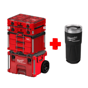 COMBO - MILWAUKEE - Juego de 4 Cajas Packout más Vaso Térmico 20 Oz