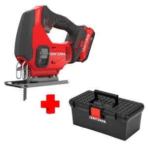 COMBO - CRAFTSMAN - Caladora Orbital Inalámbrica 20V Variable de 0 a 2,500 Cortes por Minuto con 1 Batería de 2 Amperios y Cargador más Caja para Herramientas - Imagen 1