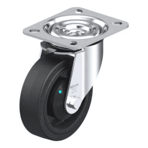 Rueda de 4" Giratoria Caucho Elástico de 100 X 32MM 200KG con Rodamiento Bola A.Hilo. BLICKLE - Imagen 1