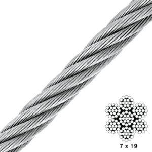 Cable Acero Galvanizado Trenzado (7 X 19) 1/8 Capacidad 1725Lbs. GENERICO - Imagen 1