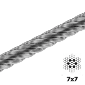 Cable Acero Inoxidable Alma Acero (7 X 7) 3/64 Capacidad 264 Lbs. GENERICO - Imagen 1