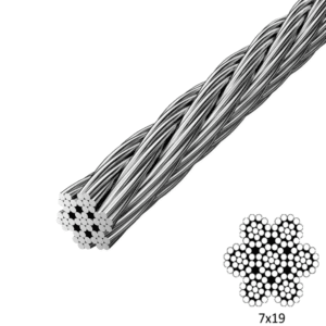 Cable Acero Inox Alma Acero (7 X 19) 1/4 Capacidad 6379Lbs. GENERICO - Imagen 1