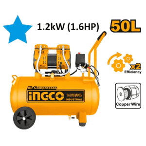 Compresor de Aire 1.6HP 13.2 Galones de 116PSI con 3,400 Revoluciones por Minuto 120V. INGCO - Imagen 1
