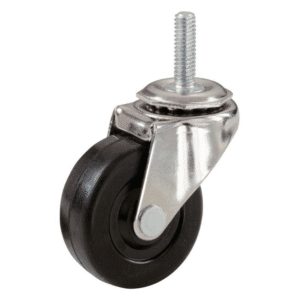 Rueda Caucho 2" Gira Negra Espiga Capacidad 80Lbs. SHEPHERD