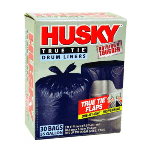 Bolsa Plástica Basura Negro de 35-3/4 X 53-7/8 X 1Ml de 55 Galones con Caja de 30. HUSKY POLY-AMERICA - Imagen 1