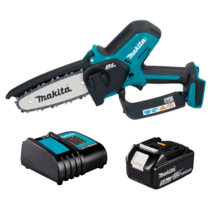 Sierra de Cadena Inalámbrica 18V LXT, Brushless, con Machete 6" y Cadena 3/8 X .043 con Ajuste Rápido sin Herramientas, 1 Batería 5.0 Amperios y Cargador. MAKITA