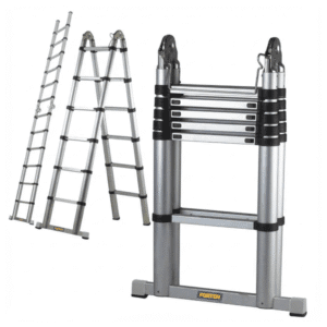 Escalera Tijera Aluminio Telescópica 12.6' (3.85 M) Tipo I 330 Lbs. FORTEN - Imagen 1