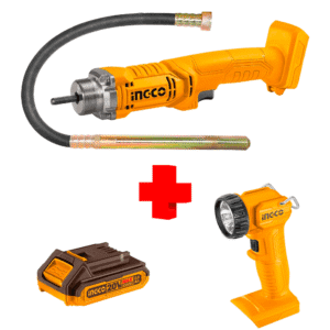 COMBO - INGCO - Vibrador para Concreto más Lampara Led más 1 Batería de 2.0 Amperios - Imagen 1