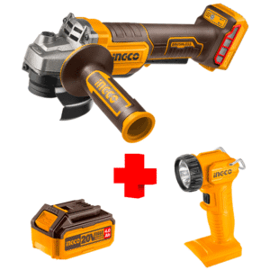 COMBO - INGCO - Esmeriladora Angular más Lampara Led más 1 Batería de 4.0 Amperios - Imagen 1