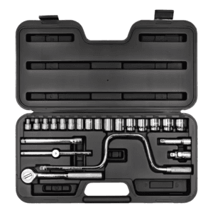 Socket Corto Caja MM P-3/8 6 a 22MM 6PT con Juego de 23 Piezas. STANLEY