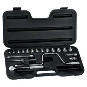 Socket Corto Caja Std P-3/8 de 1/4 a 7/8 6PT con Juego de 20 Piezas. STANLEY