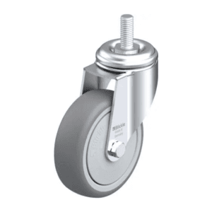 Rueda 4" Giratoria con Espiga Caucho Termoplástico 100 X 32 X 12MM 110KG Rodamiento Bola A.Hilo. BLICKLE - Imagen 1