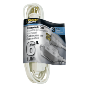 Extensión Eléctrica Blanca 16/2 AWG X 6'. POWERZONE