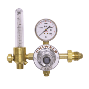 Regulador para CO2 con Flujómetro Mediano CGA320. UNIWELD